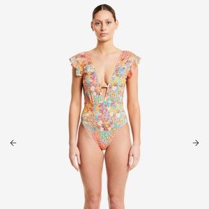 Roopa Pemmaraju x Beth Richards Sophia Swimsuit Pink Garden